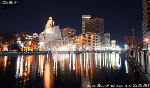 Image of Providence, Rhode Island Skyline at night