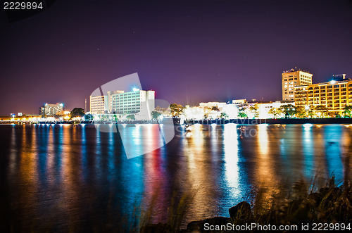 Image of wilmington Waterfront at night 