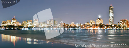 Image of A sunset view of Boston across the Charles River from Cambridge 