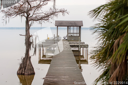 Image of pier on a lake