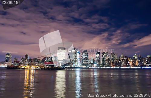 Image of New York City skyline at Night Lights, Midtown Manhattan