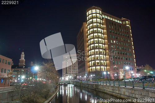 Image of Providence, Rhode Island Skyline at night