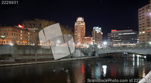 Image of Providence, Rhode Island Skyline at night