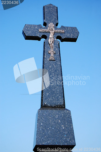 Image of black stone cross