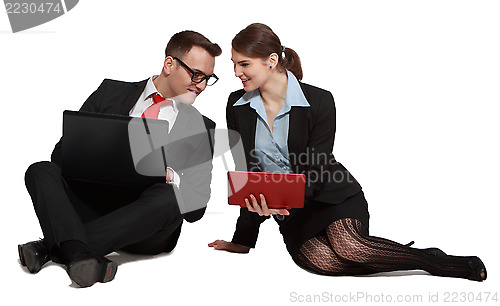 Image of Couple on Laptops