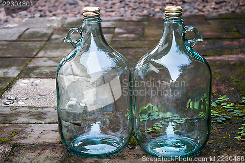 Image of Big glass wine bottle for recycle purpose 