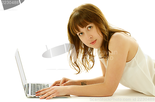 Image of Young Woman with Laptop