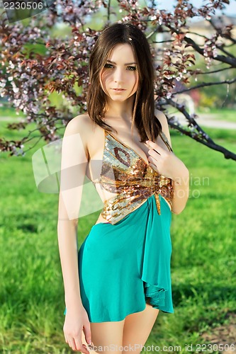 Image of Alluring lady wearing dress