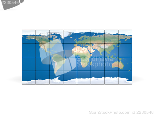 Image of World map made of blocks