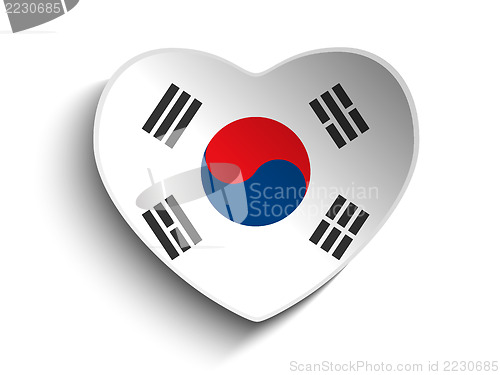Image of South Korea Flag Heart Paper Sticker