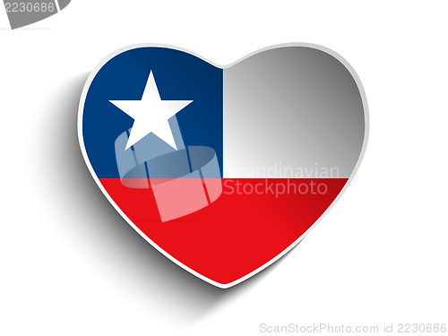 Image of Chile Flag Heart Paper Sticker