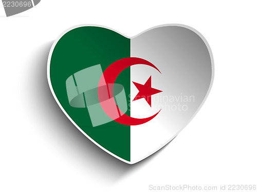 Image of Algeria Flag Heart Paper Sticker