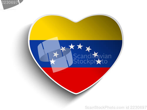 Image of Venezuela Flag Heart Paper Sticker