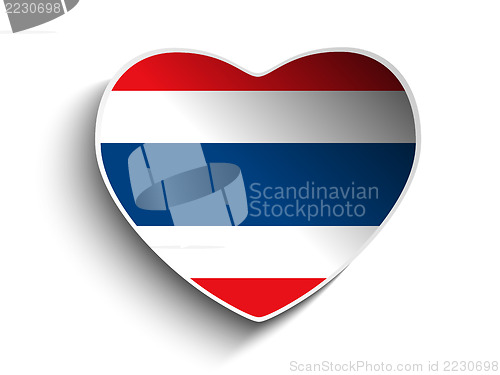Image of Thailand Flag Heart Paper Sticker