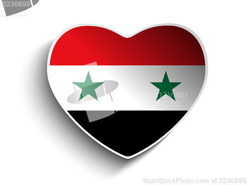 Image of Syria Flag Heart Paper Sticker