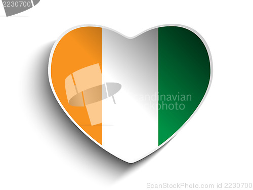 Image of Ireland Flag Heart Paper Sticker