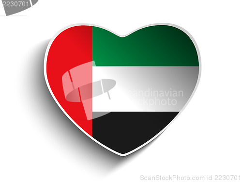 Image of Emirates Flag Heart Paper Sticker