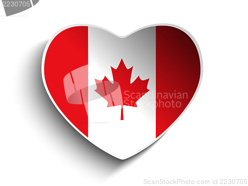 Image of Canada Flag Heart Paper Sticker