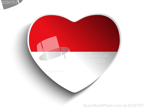 Image of Monaco Flag Heart Paper Sticker