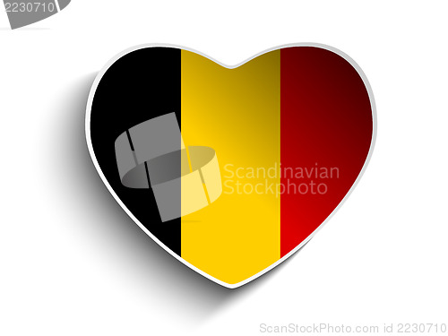 Image of Belgium Flag Heart Paper Sticker