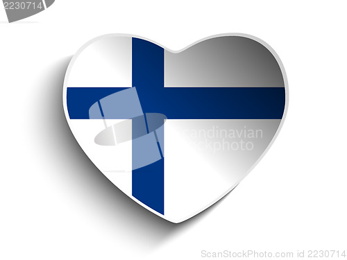 Image of Finland Flag Heart Paper Sticker