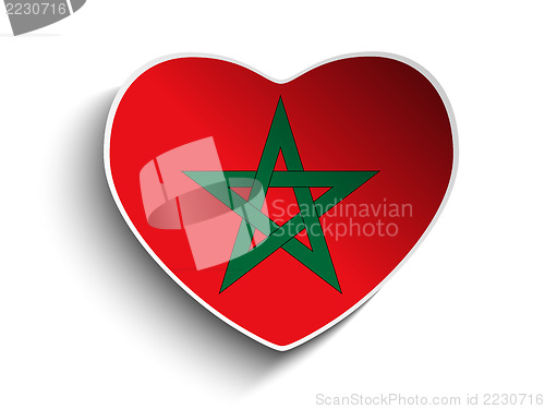 Image of Morocco Flag Heart Paper Sticker