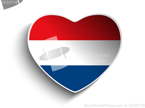 Image of Netherlands Flag Heart Paper Sticker