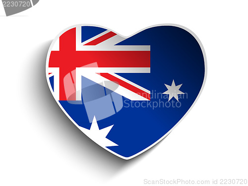 Image of Australia Flag Heart Paper Sticker