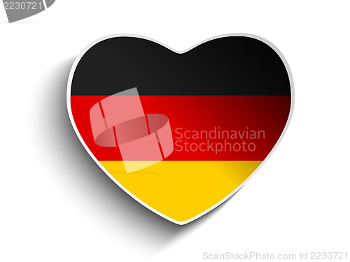 Image of Germany Flag Heart Paper Sticker