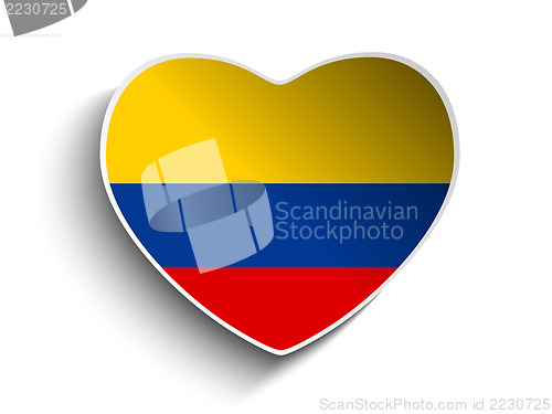 Image of Colombia Flag Heart Paper Sticker