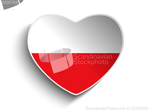 Image of Poland Flag Heart Paper Sticker