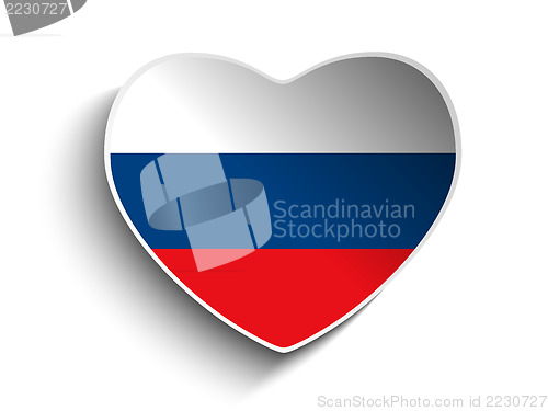 Image of Russia Flag Heart Paper Sticker