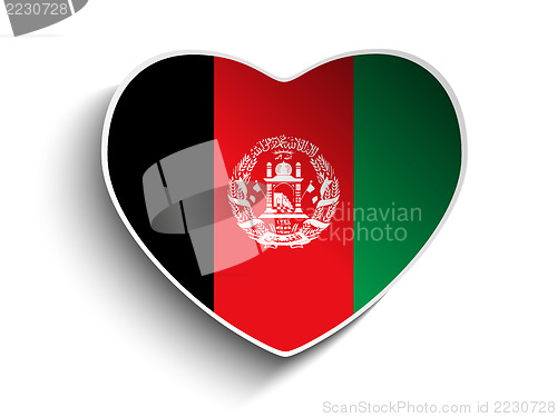 Image of Afghanistan Flag Heart Paper Sticker