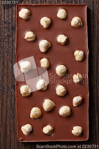 Image of chocolate with hazelnuts