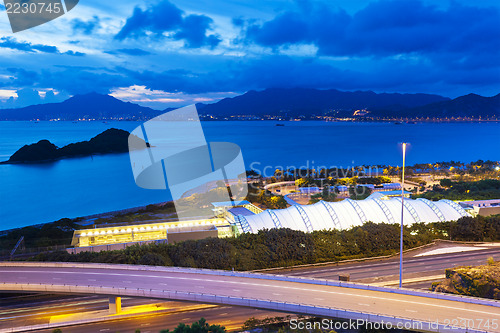 Image of Sunset coast at highway and station