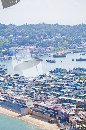 Image of Cheung Chau island view from hilltop, Hong Kong.