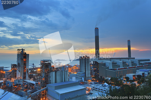 Image of Power plants in Hong Kong at sunset