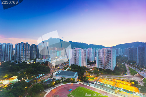 Image of Hong Kong downtown at sunset