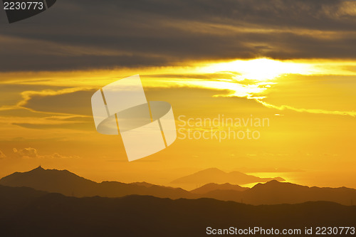 Image of Mountain sunset in Hong Kong