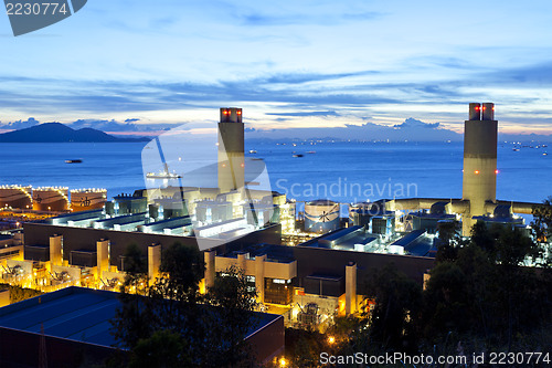 Image of Sunset at power station 