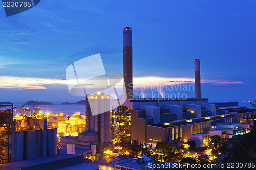 Image of Power plants in Hong Kong at sunset