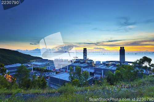 Image of Sunset at power station in Hong Kong