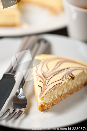 Image of Cheese cake and espresso coffee