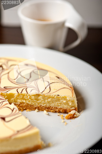 Image of Cheese cake and espresso coffee