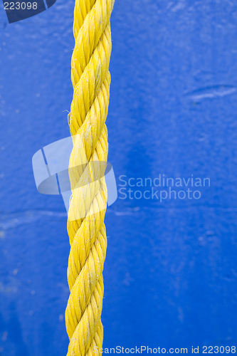 Image of Yellow Rope on Blue Background