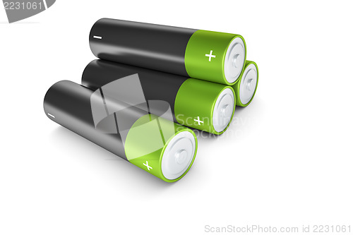 Image of black and green batteries