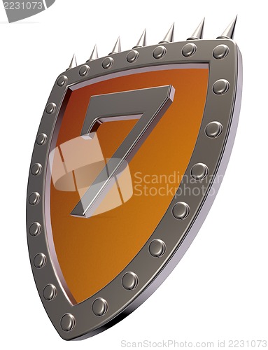 Image of number on metal shield