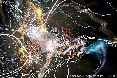 Image of Colorful Light Trails Abstract