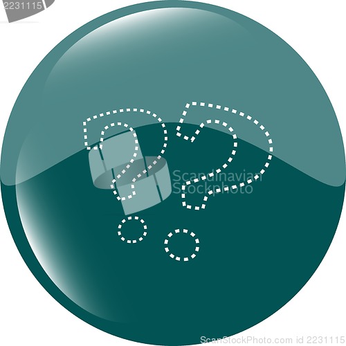 Image of Stylish green button with question mark