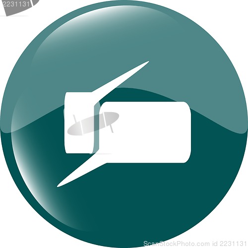 Image of Green glossy speech bubble icon